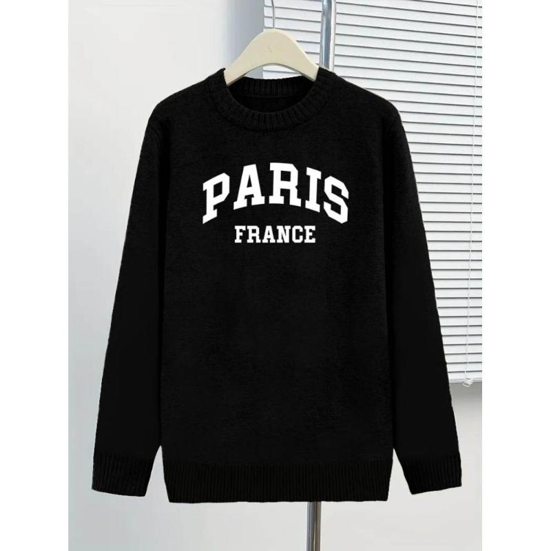 

Sweater, Soft Cotton Blend, Minimalist Solid Color, Casual Daily Wear XXL чёрный