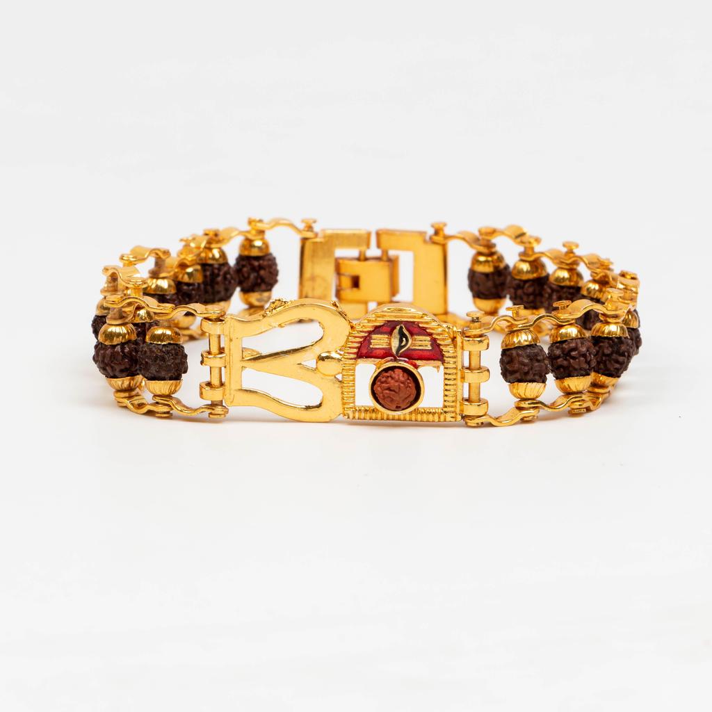Handmade OM Rudraksha Bead Bracelet – Spiritual Healing Meditation Yoga Jewelry for Men & Women