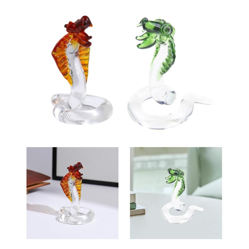Liten ormstaty i glas, Prydnad, 2025 Kinesiska Ormens År Dekoration