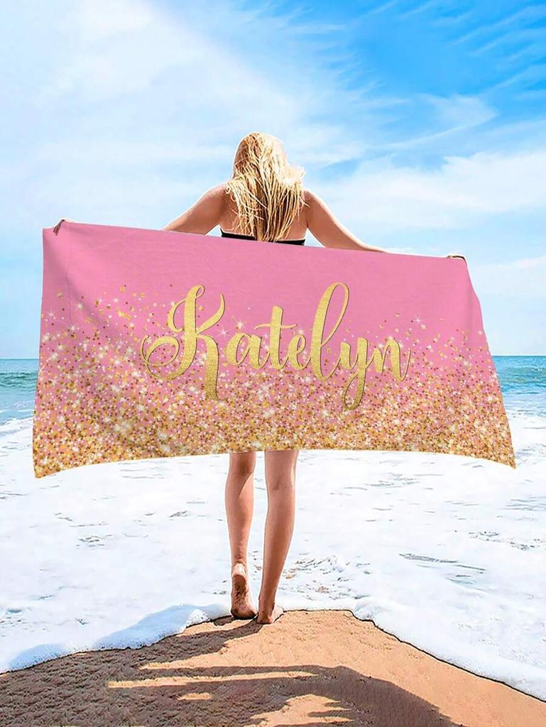 Customized Beach Towel Name Personalized Super Absorbent Bath Towel Lightweight & Compact Pool Towel Summer Seaside Wholesale
