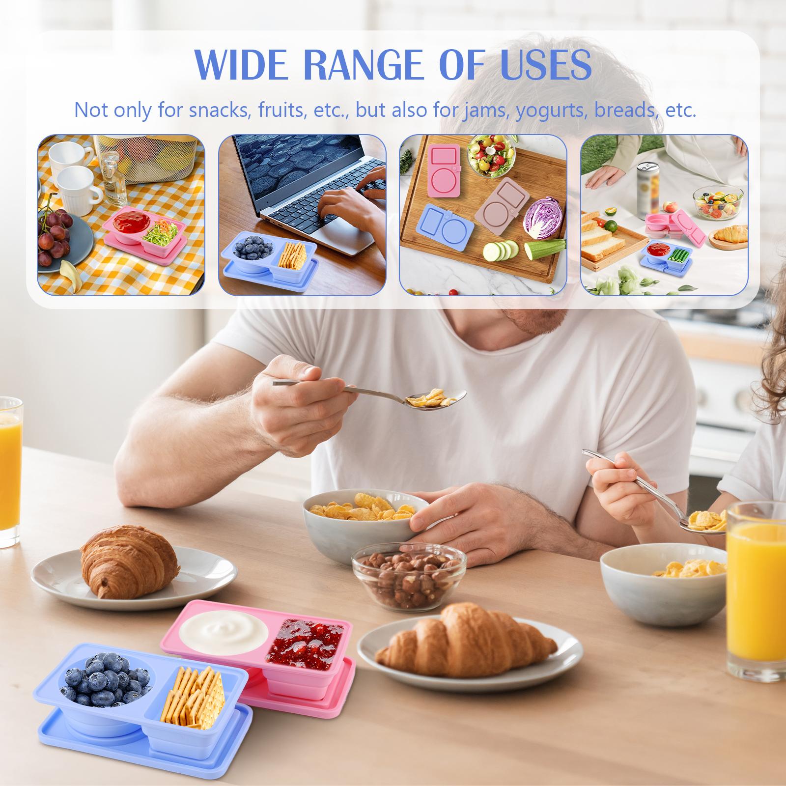 

3Pcs 2 Compartment Food Storage Containers Leakproof Sauce Seasoning Container Multi-Function for Travel Office Picnic China Mainland