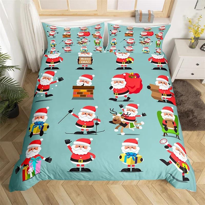 

Одеяло С Рождеством Мультяшный Кролик Комплект Постельного Белья Рога Оленя Полиэстер Цветы Комплект на Кровать Queen Новогодний Подарок Comforter (quilt)-EU Single(135*200cm)3pcs