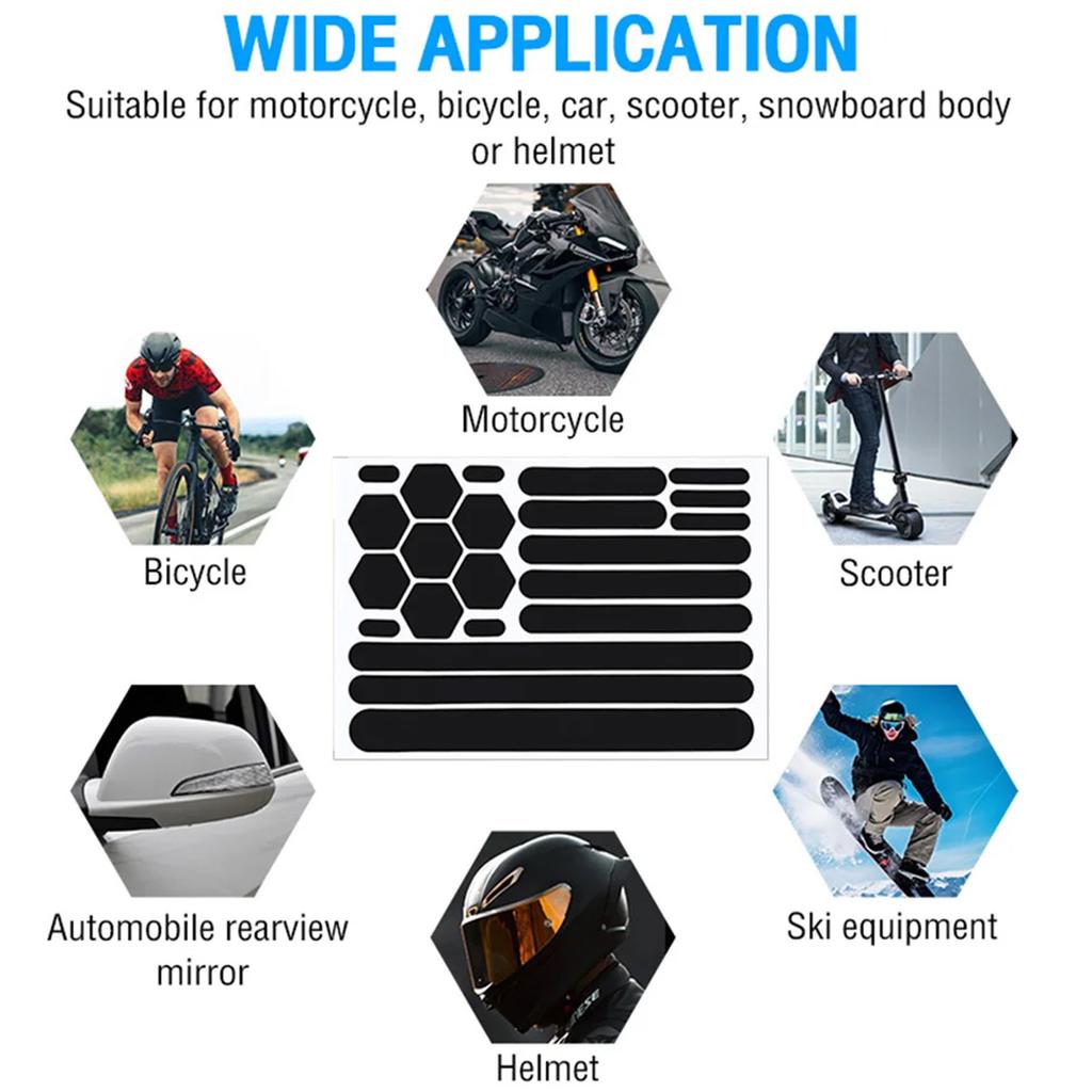 Helmet Warning Reflective Stickers Night Safety Driving Accessories Fluorescent Decorative Sticker Bicycle Moto Car Decal