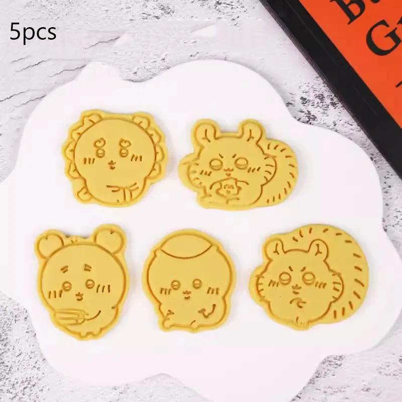 3/6Pcs 3D Cartoon Cookie Mold Anime Japanese Kawaii Biscuit Cutters Stamps Fondant Molds Chestnut Rabbit Bunny Baking Tools