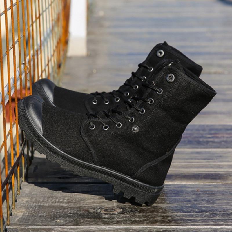 Men's Casual Boots Fashion High-top Canvas Shoes Classics Breathable Sneakers for Men Outdoor Non Slip Hiking Boots Botas Hombre