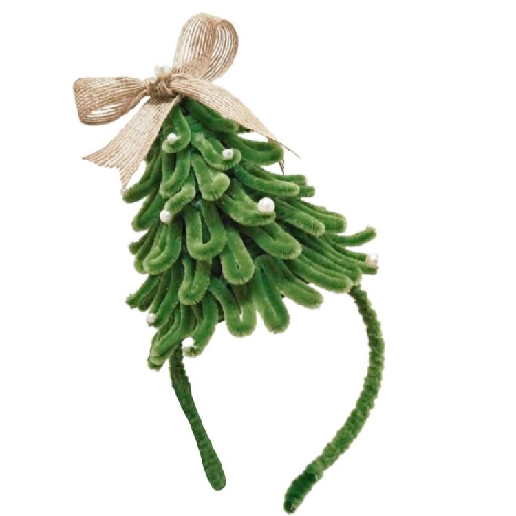 

Christmas Decoration 3d Christmas Tree Hairhoop with Bowknot Holiday Party Gathering Hairband Festival Props Headwear