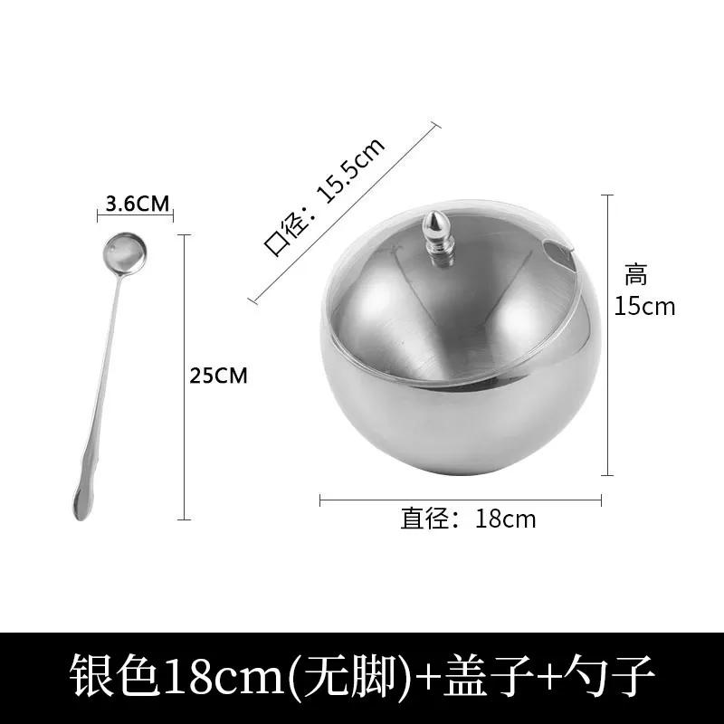 Kitchen Items Sloped Stainless Steel Bowl Storage Containers Spherical Sauce Bowl with Cover Restaurant Bowl Buffet Tableware