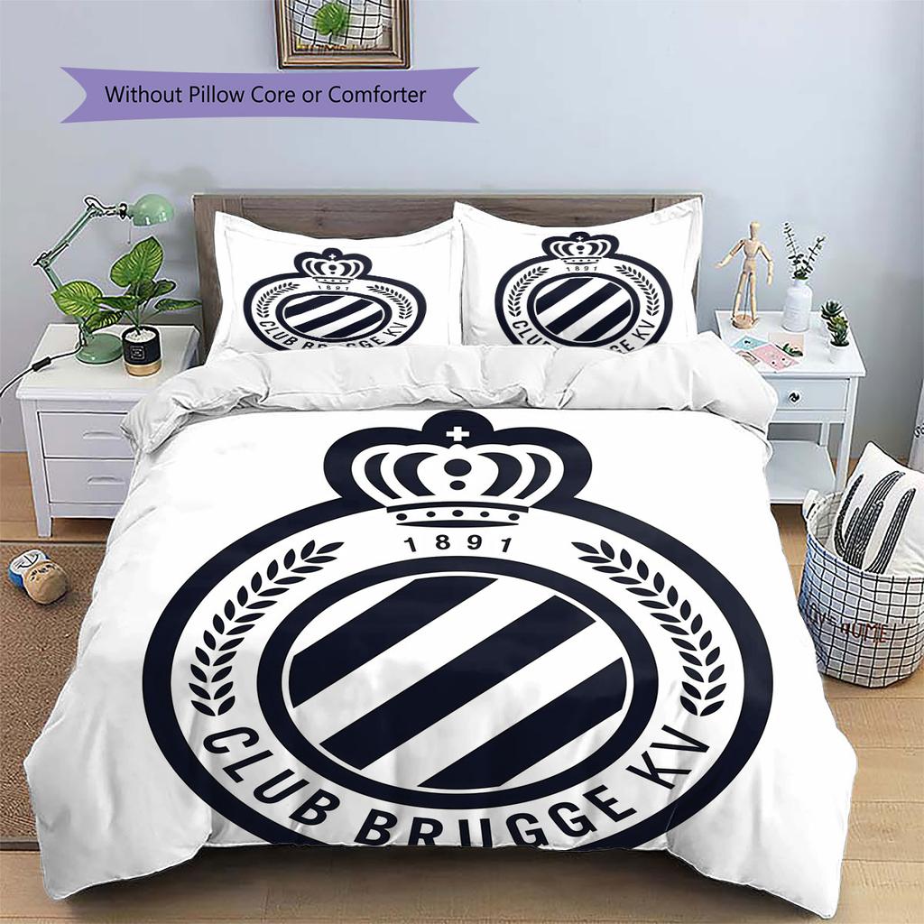 Club Brugge KV Pattern Bedding,Quilt Set Quilt Cover Pillowcase Home Birthday Gift(1 * Duvet Cover + 2 * Pillowcase, Without Core)