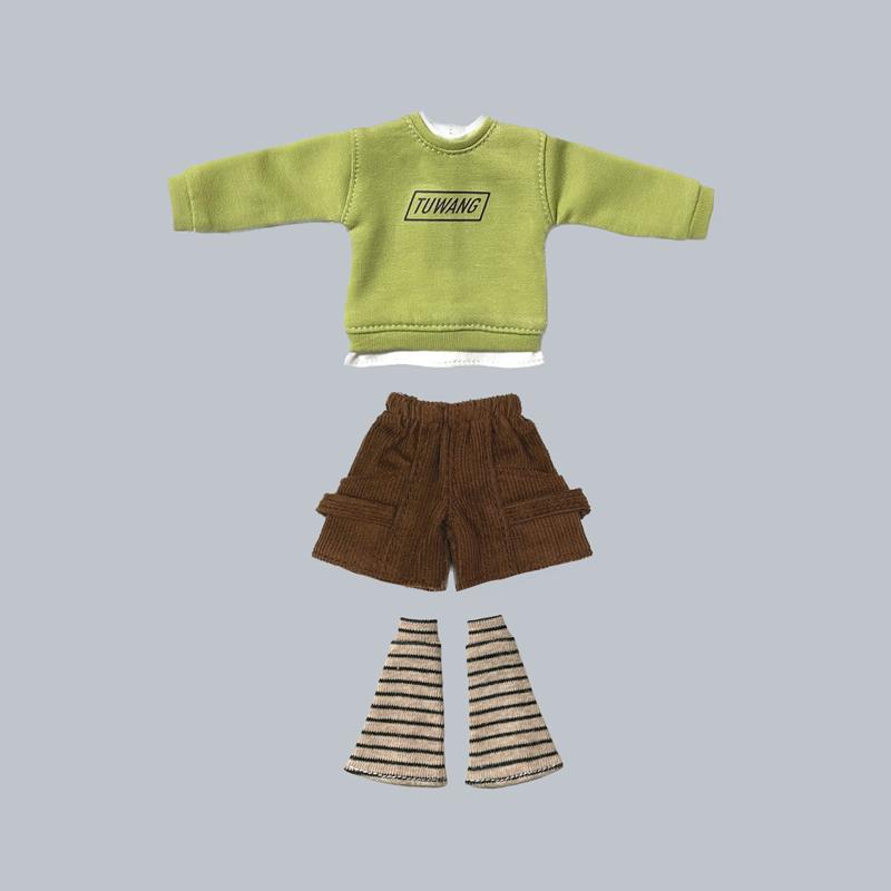 New Arrival Blythe Clothes Fashion Sweater Corduroy Shorts Crossbody Bag Caps Casual Set for Blyth OB24 Pullip 1/6 Doll Outfit