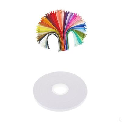 18Pcs Nylon Invisible Zippers Closed End + 1 Piece Double Sided Adhesive Tape Glue Tape,
