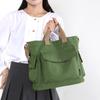 New Canvas Handheld Women's Bag 2025 Large Capacity Solid Color Canvas Commuting and Leisure Shoulder Korean Version Tote Bag