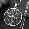 Hexe Dreifachmond Göttin Hekate Halskette für Damen Herren Edelstahl Griechische Mythologie Kette Halskette Schmuck collier N9611S02