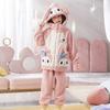 Kids Flannel Pajamas Set Boys Girls Warm Long Sleeve Top And Pants Sleepwear Winter Home Nightwear
