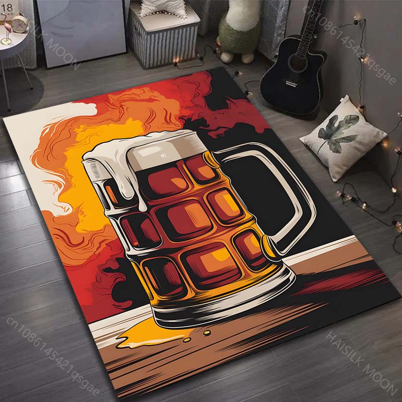 17 Styles Beer Brewing Painting Carpet for Living Room Bedroom Doormat Home Decor Sofa Table Area Rug Non-slip Floor Mat