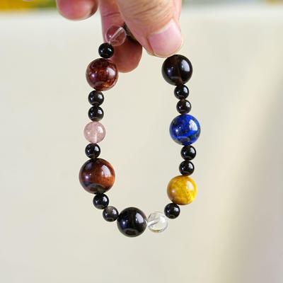 Silver Obsidian Spliced Bracelet: Versatile Light Luxury Retro DIY Design for Women, Fashionable Beaded Jewelry