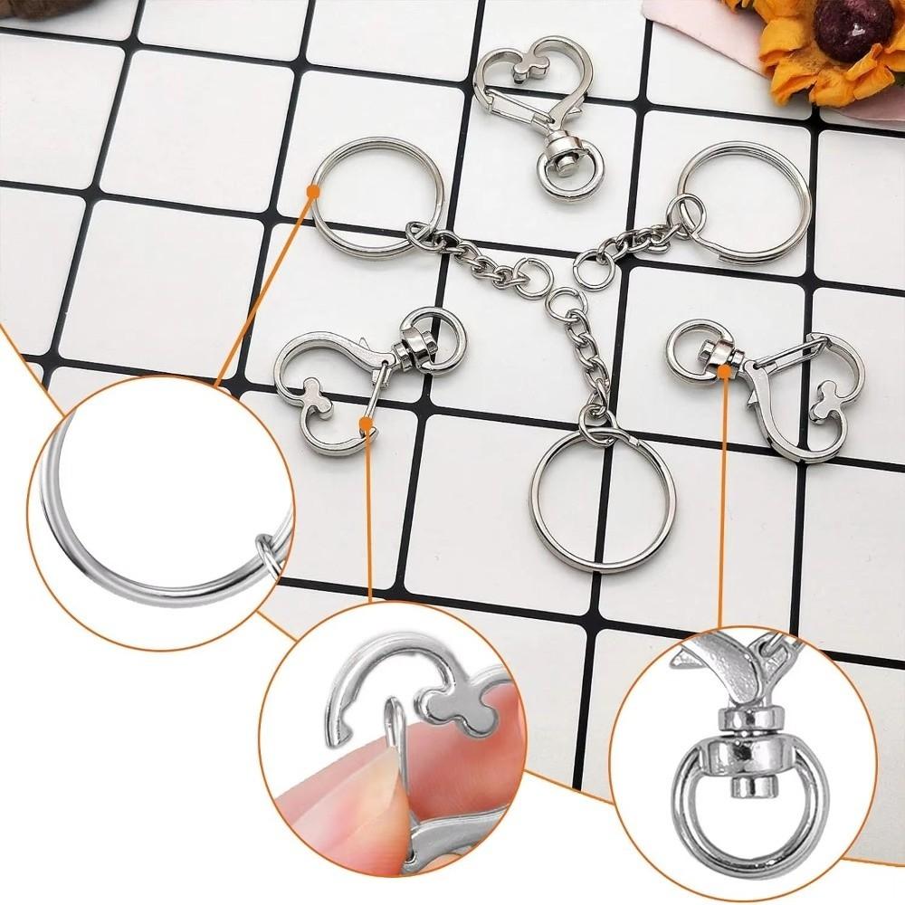 20pcs Set Heart Shaped Lobster Clasp Keyring Multi-Purpose Lanyard Accessories  for DIY Crafts