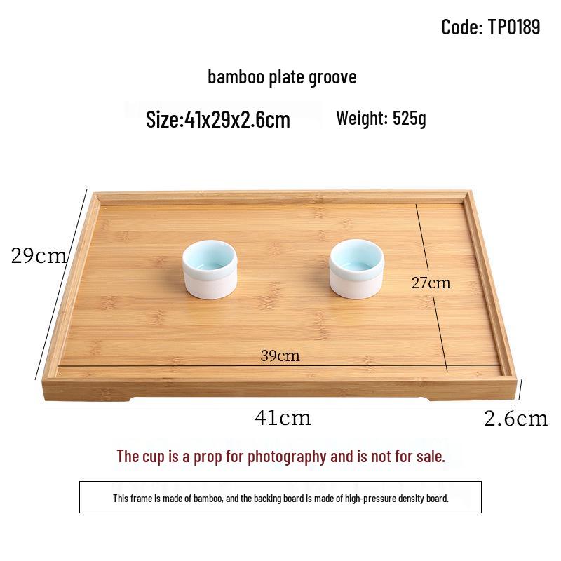 Handcrafted Japanese Orchid Rectangular Wooden Tea Tray with Custom Logo for Hotels and Restaurants