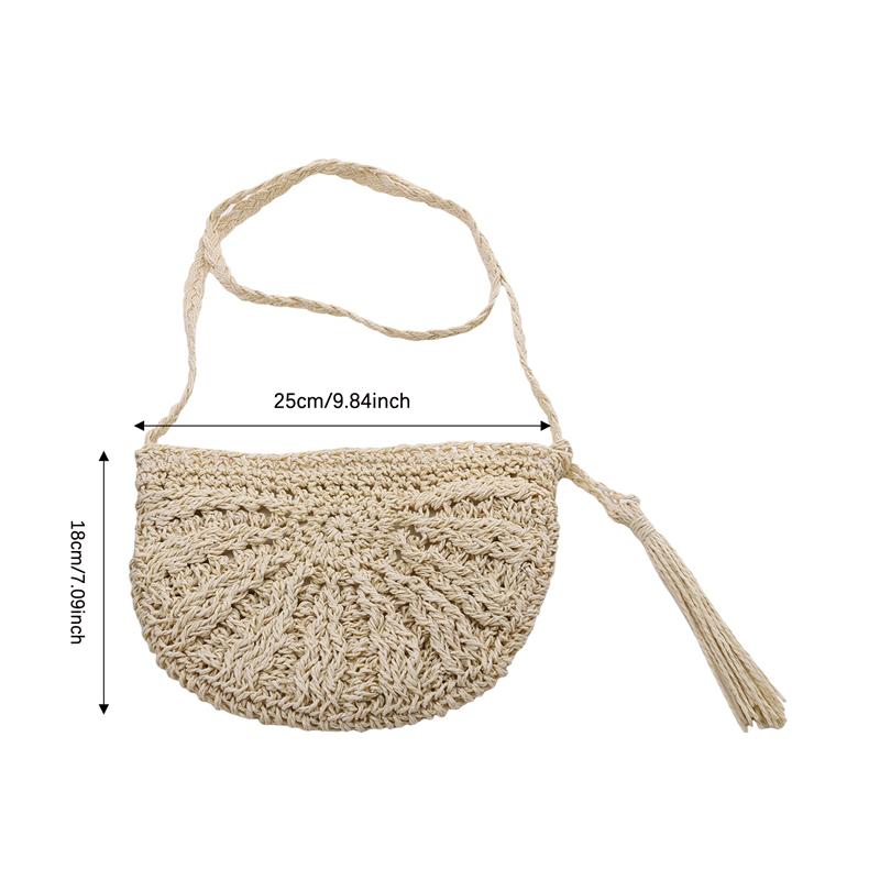 Damen Umhängetasche im Bohemian-Stil, modisch, kleine Kapazität, für den Strandurlaub, Umhängetasche