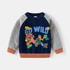 Autumn New Mountain Children's Clothing Boys Double-layer Cotton Thread Bear Holiday Pullover Sweater Children's Shoulder Sleeves Thick Top