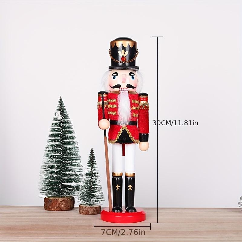 30CM Wooden Nutcracker Christmas Ornament with Cloth Wrap