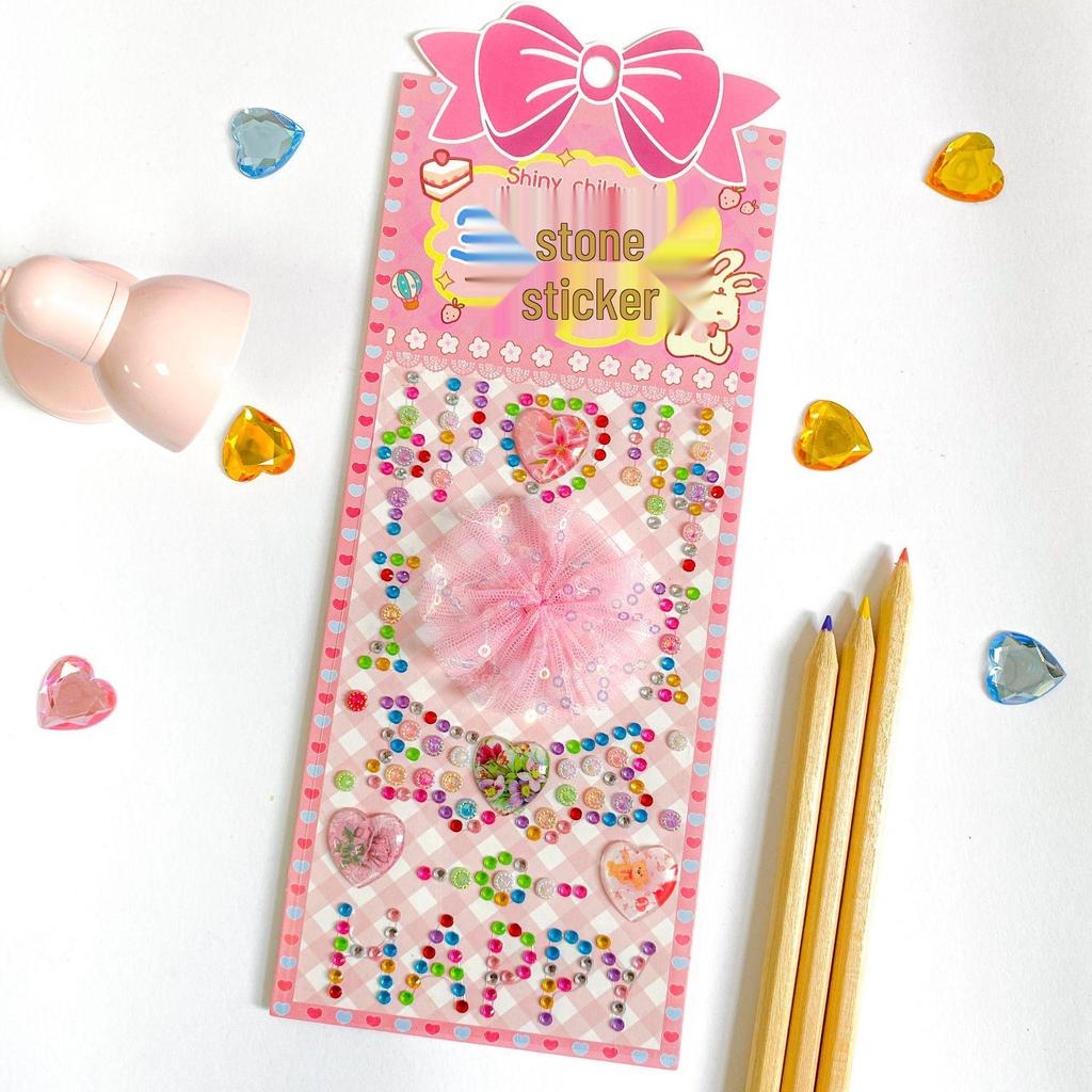 Princess Lace Dress Acrylic Rhinestone Stickers - DIY Cartoon Handmade Decoration for Kids