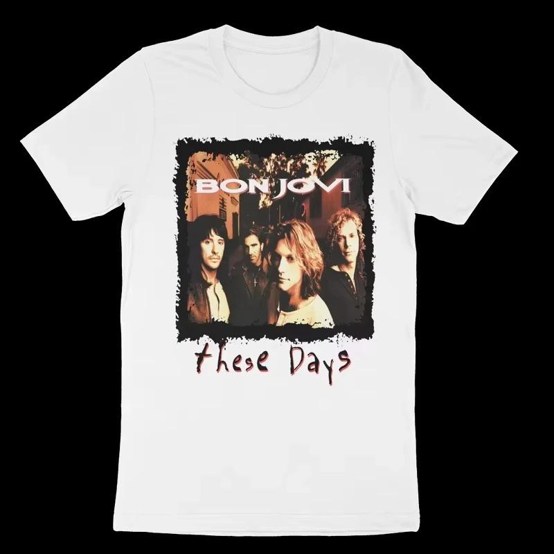 Bon Jovi New Jersey Heart & Dagger Vintage Logo Oversized Women And Men Comfortable Fashion T-Shirt 4XL
