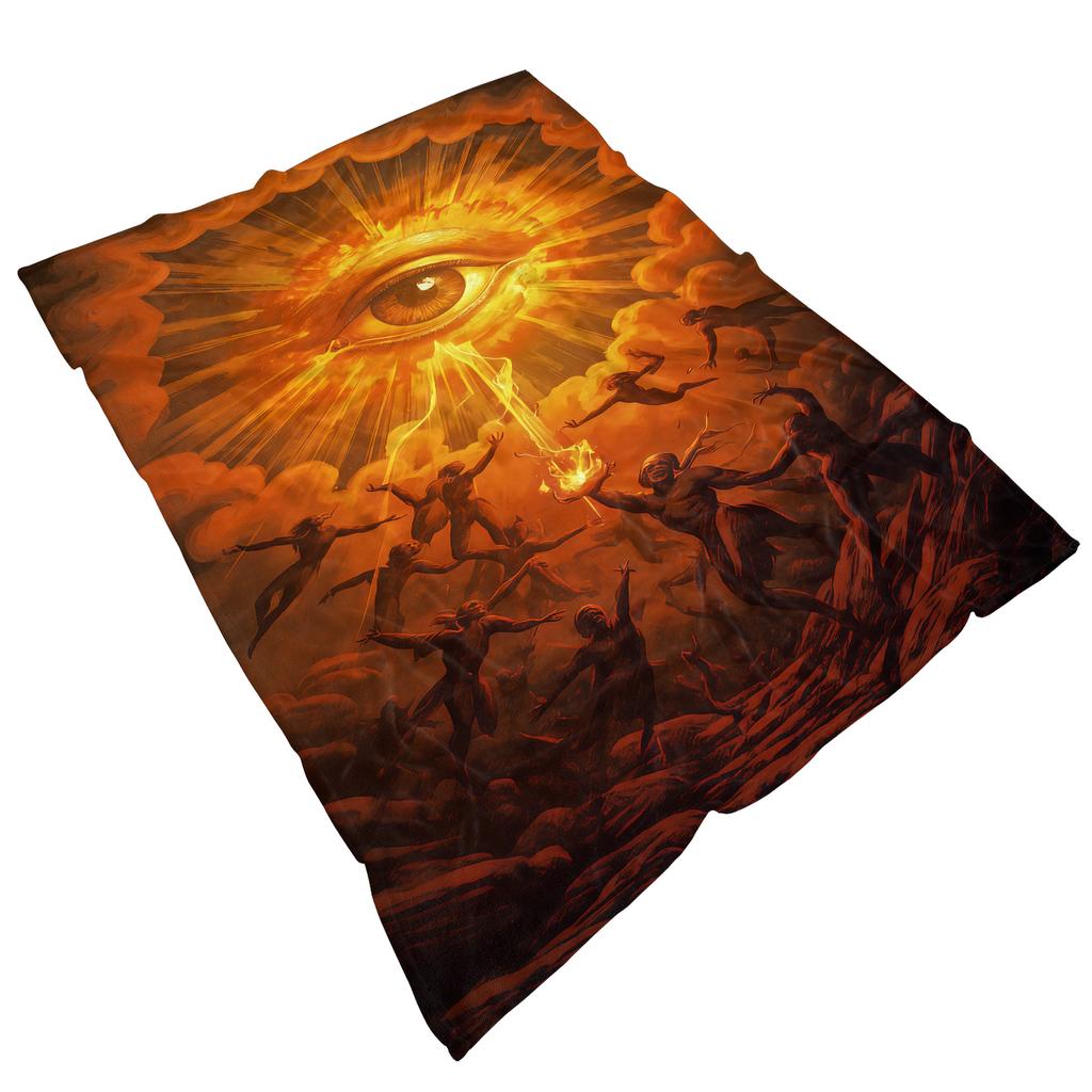 The Eye of The Demon Flannel Thin Blanket Soft Warm Blanket for Bedroom Living Room Bed Travel Camping Picnic Gift Customizable