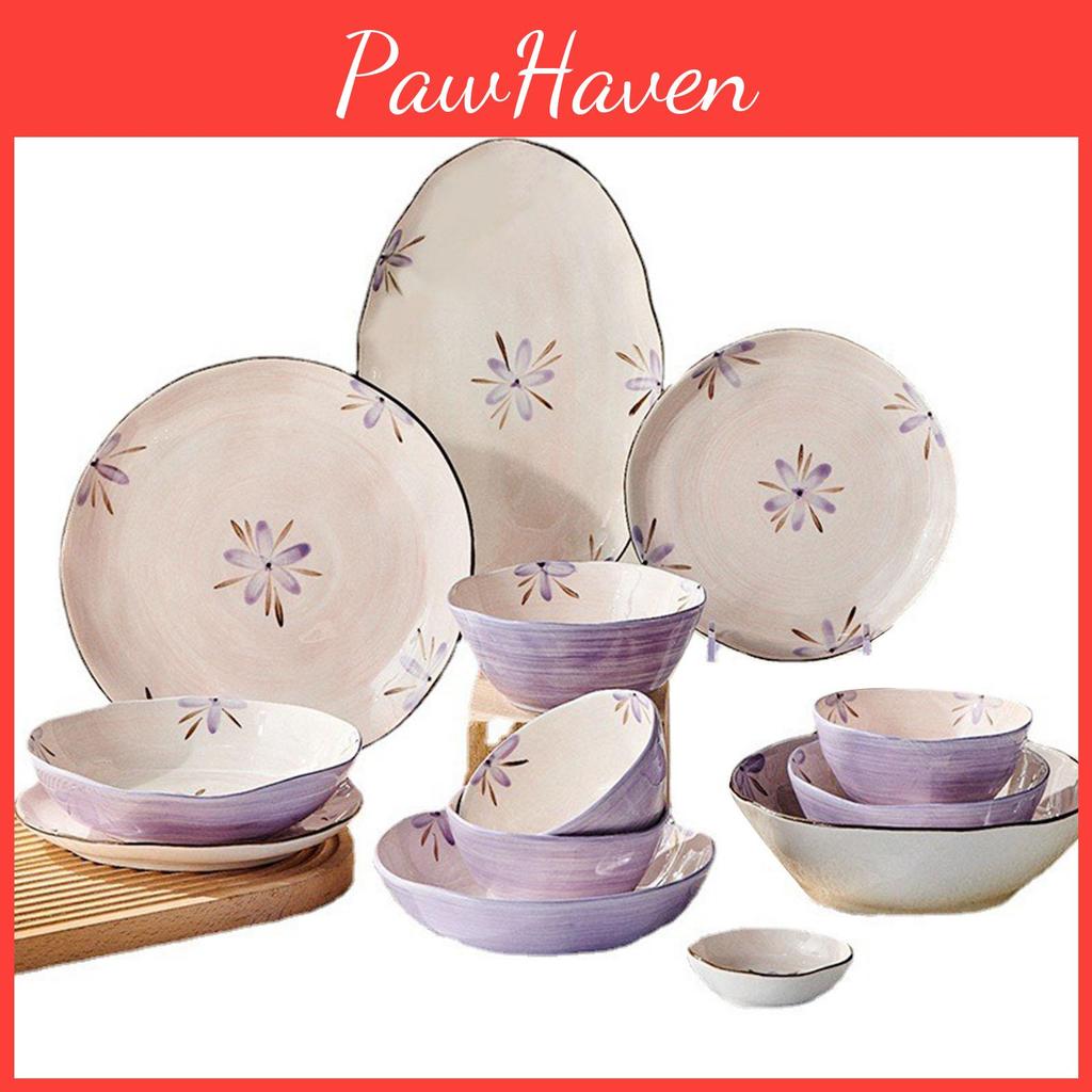 Purple 5in Beautiful Bowl Ceramic Exquisite Ceramic Soup Bowls For Salad Pasta Rice Dessert