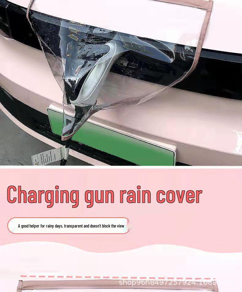 Electric Car Charger Rain Cover with Magnetic Strip - Transparent, Multi-Color Options
