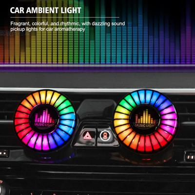 Lampe Rythmique Musicale de Voiture Désodorisant RGB 256 Couleurs Option Contrôle Rythme Vocal Lumière Son Application Ambiance Ambiante Désodorisant P4V4