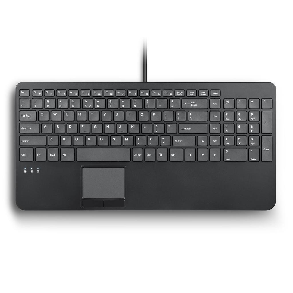 Perixx PERIBOARD-534US Compact Wired Keyboard with Touchpad and Pantograph Keys