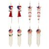Kolip July 4th Earrings For Women Girls Zinc Alloy Imitation Pearl Drop Dangle Earrings PatrioticFringe Drop Earrings