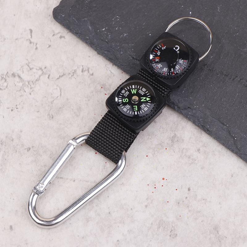 Mini-Kompass mit Haken 2-in-1 Multifunktionaler Wander-Karabiner Empfindlicher Führer Outdoor-Bergsteigen Schlüsselanhänger Camping-Werkzeug