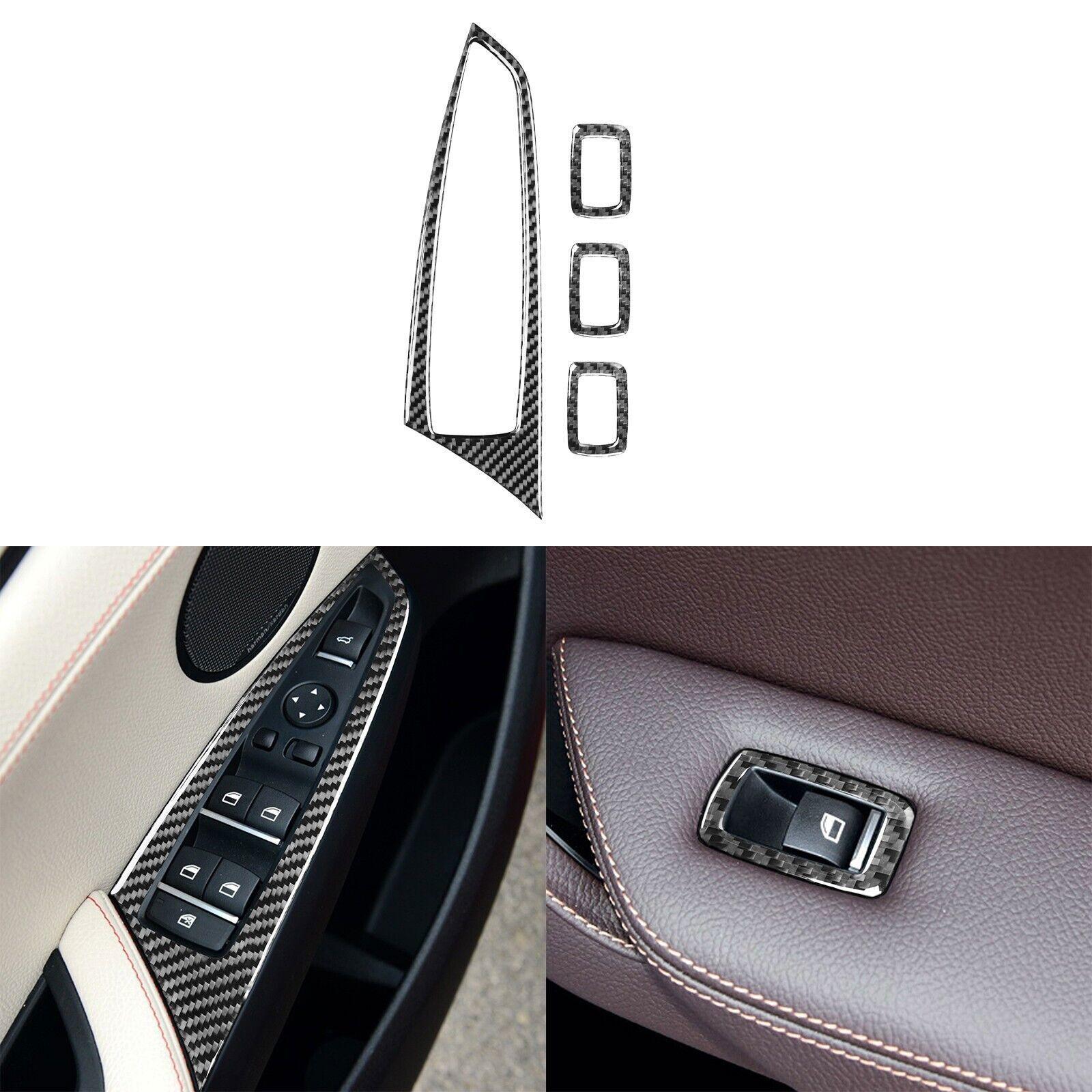 Real Carbon Fiber Window Lift Switch Panel Cover For BMW X3 F25 X4 F26 2011-2017