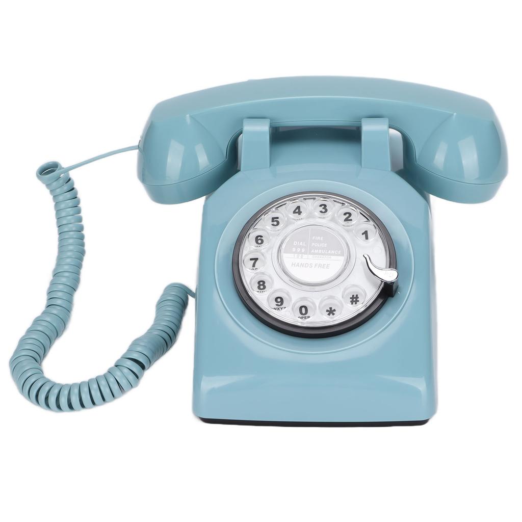 Retro Rotary Landline 60s Old Fashioned Classic Rotary Dial Wired Fixed Landline TelephoneGreen
