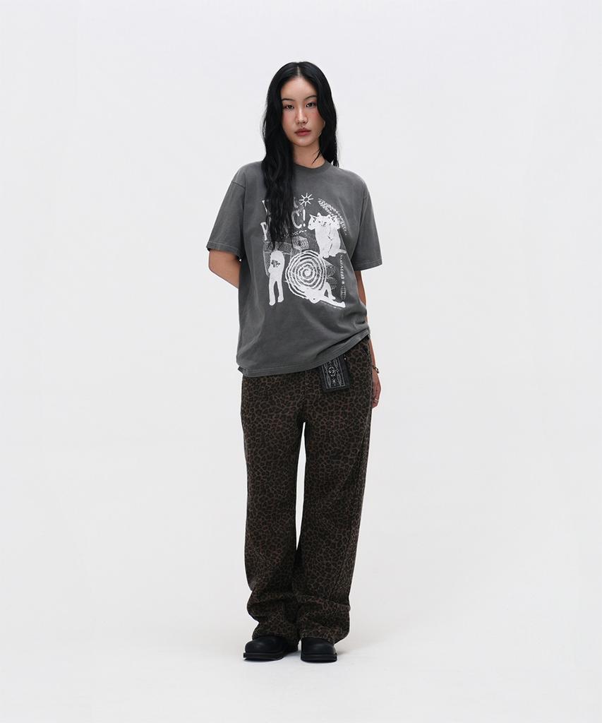 MAHAGRID Don’T Panic Pigment Tee Charcoal(Mg2Dmmt505A)