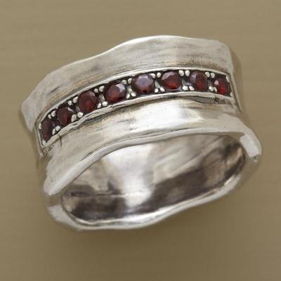 Vintage Inlaid Red CZ Women's Ring Ethnic CopperColor Geometry Daily Wear Party Jewelry Anniversary Gift