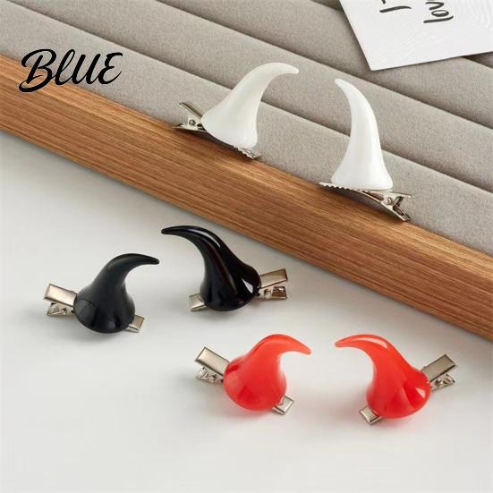 Fashionable Dark Style Hairpins 2Pcs Halloween Evil Horn Hair Clips Small Horror Demon Goth Ear Lolita Fashion Accessories Hairpins Barrettes