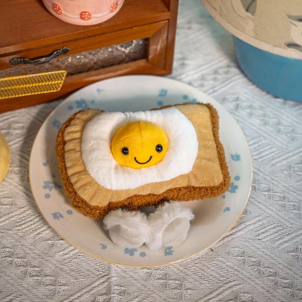 Fried Egg Cute Toast Cartoon Food Plush Toy Doll For Gifts And Room Decoration