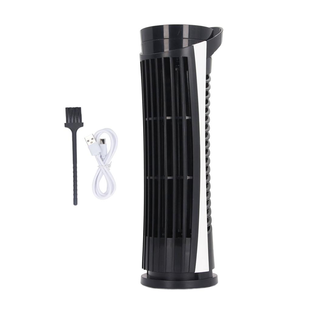 90 Degree Oscillating Fan 2.5W Easy To Clean Low Noise ABS 2 Speed Tower Fan Compact USB 2.0 with Light for