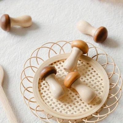 Lot de 2 porte-baguettes en bois en forme de champignon, décoration de table de cuisine, repose-baguettes, cuillère, fourchette, couteau