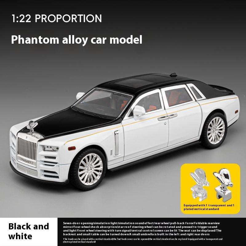 1/22 Scale Rolls Phantom Alloy Car Model Diecasts Metal Vehicles Collect Simulated Decorations Sound & Light Gifts for Kids