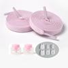 1Pair/3Pair NEW Round Snap Lock Shoelaces Without Ties Kids Flat Elastic Shoe Laces Adult Quick Shoelace Shoe Accessories
