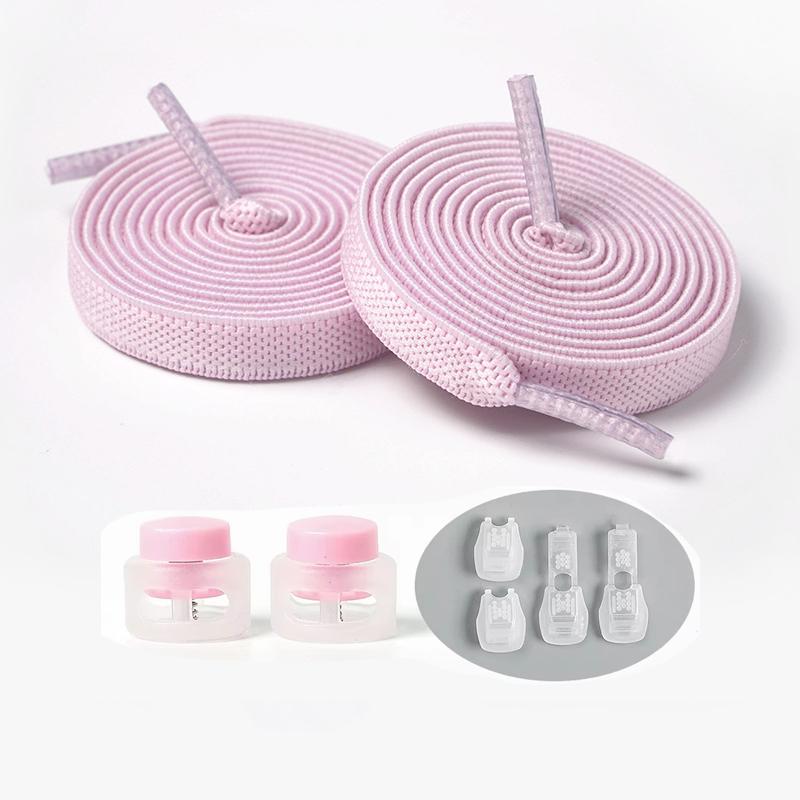 1Pair/3Pair NEW Round Snap Lock Shoelaces Without Ties Kids Flat Elastic Shoe Laces Adult Quick Shoelace Shoe Accessories