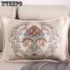 Einzelner europäischer Jacquard-Überwurf-Kissenbezug, Sofakissen, bestickte rechteckige Wohnzimmer-Sofa-Rückenkissenbezüge