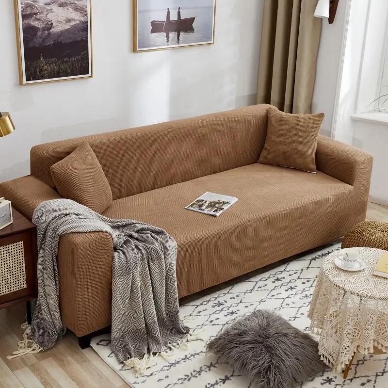 Adjustable Elastic Sofa Cover Armchair Protector Corner L Shape Stretch Slipcovers Couch Cover 1/2/3/4/5 Seater For Living Room