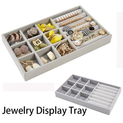 Stapelbarer Schmucktablett Samt Halsketten-Organizer-Box Weiche Ringaufbewahrungsbox Schmuckdisplay