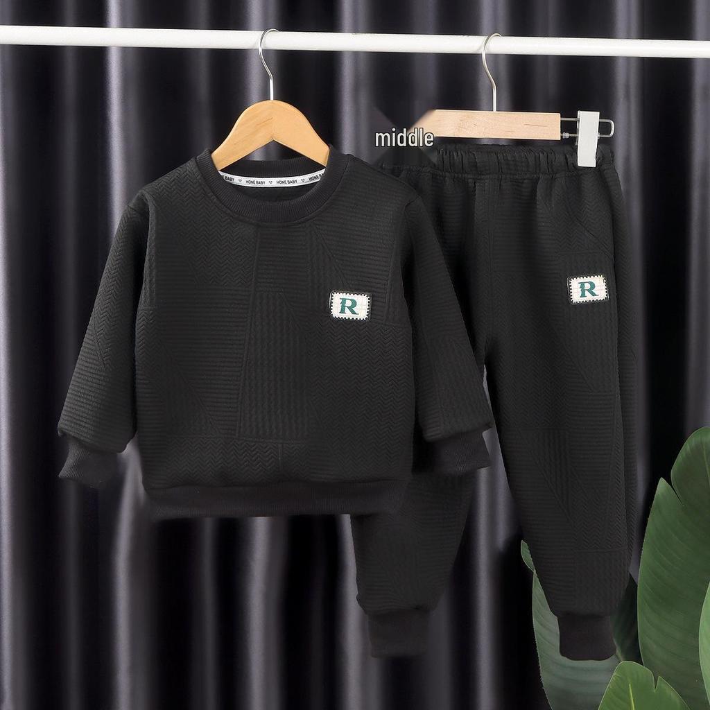Elegante set felpa coreana primavera/autunno 2025 per ragazzi e ragazze