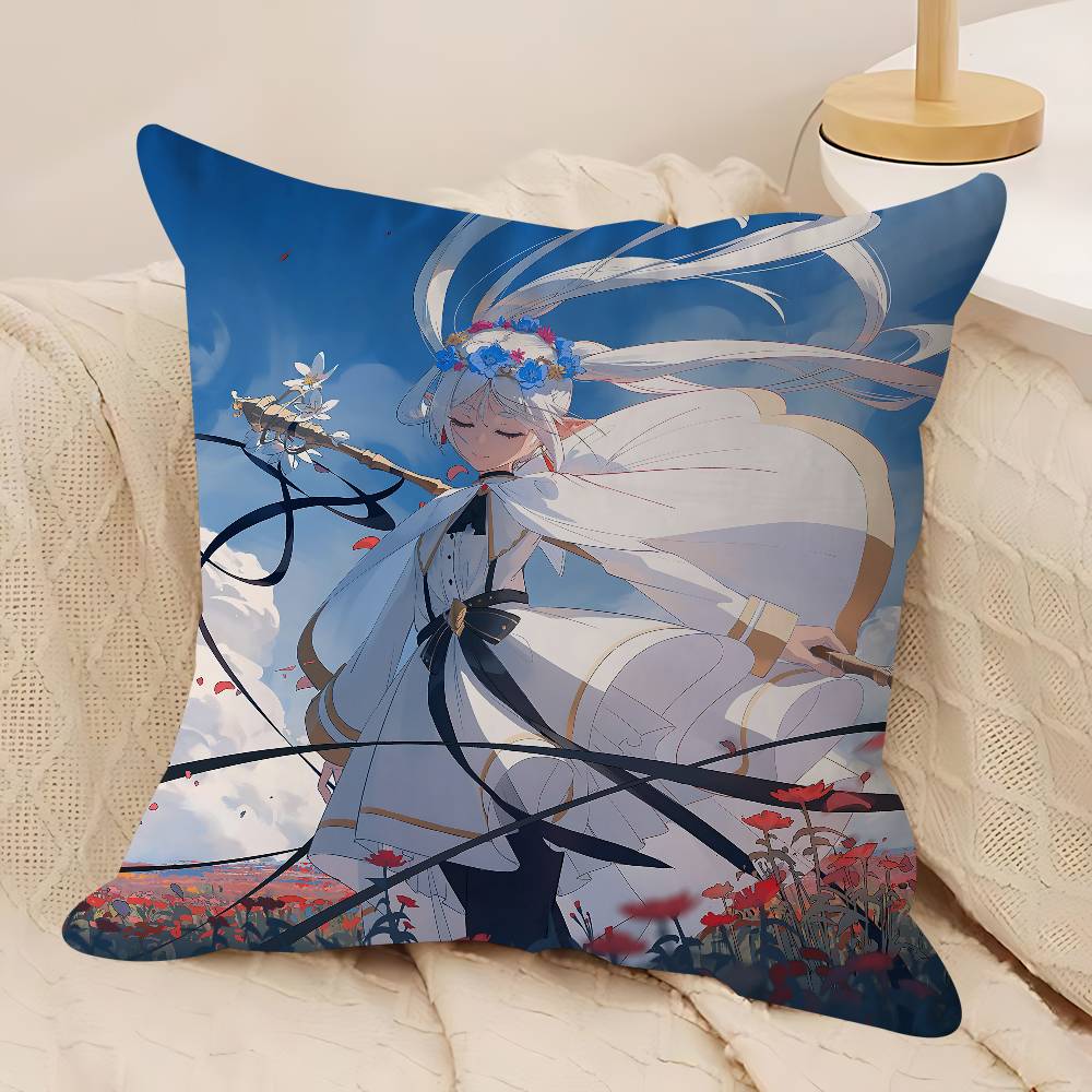 Cute F-Frierens Pillow Case Removable Washable Cushion Cover – All-Season Soft Linen