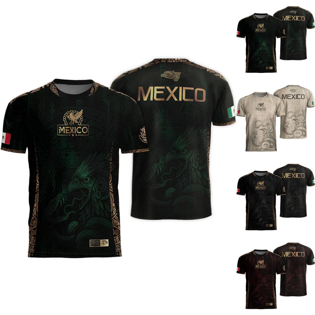Men's Casual Short Sleeve T-Shirt Mexico Letter Print Crew Neck Lightweight Breathable Fabric Summer Top